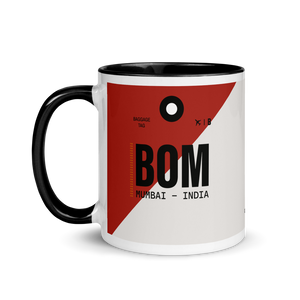 BOM - Mumbai Airport Code Mug with colored interior