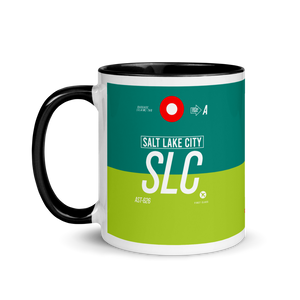 SLC - Salt Lake City Flughafencode Tasse mit farbiger Innenseite