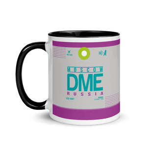 DME - Moscow Airport Code mug with colored interior