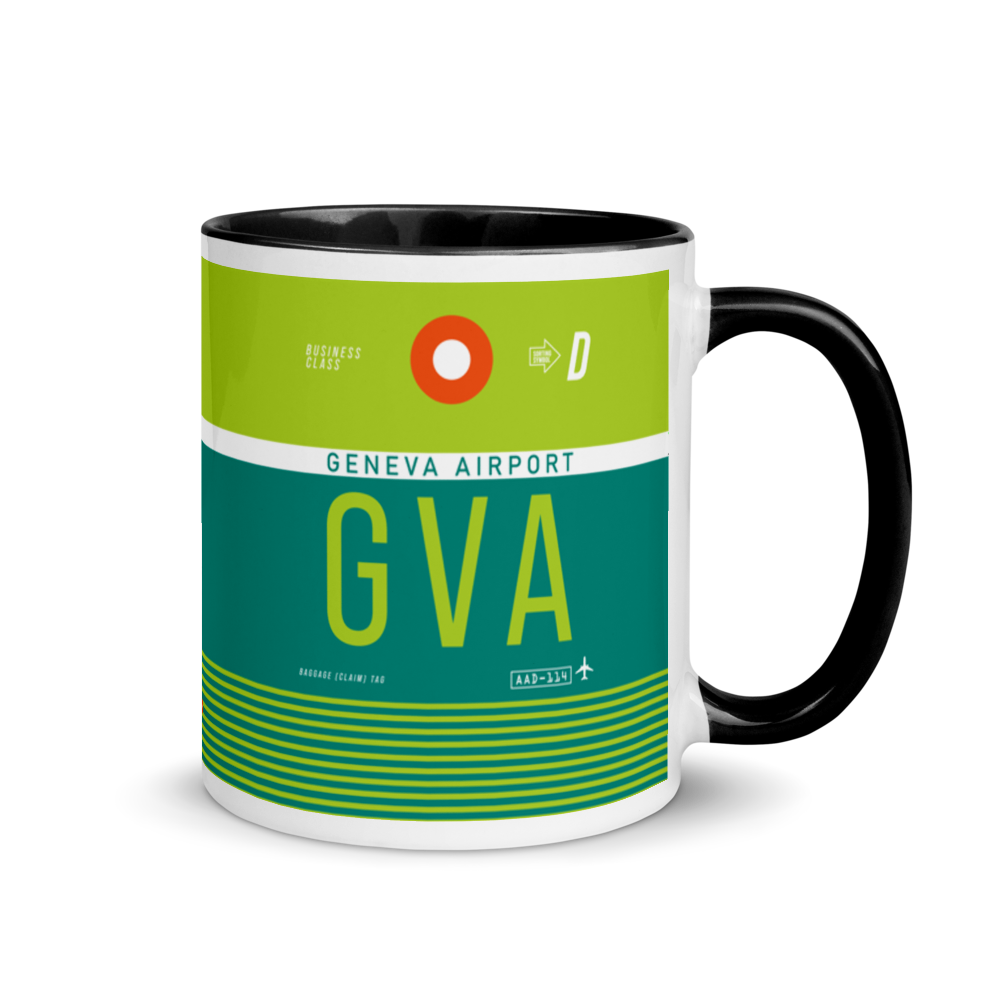 GVA - Geneva Airport Code mug with colored interior