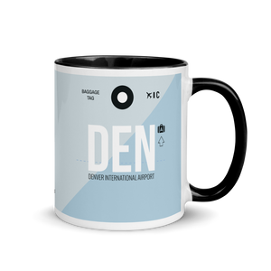DEN - Denver Airport Code mug with colored interior