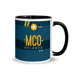 Load image into Gallery viewer, MCO - Orlando Airport Code Mug with colored interior
