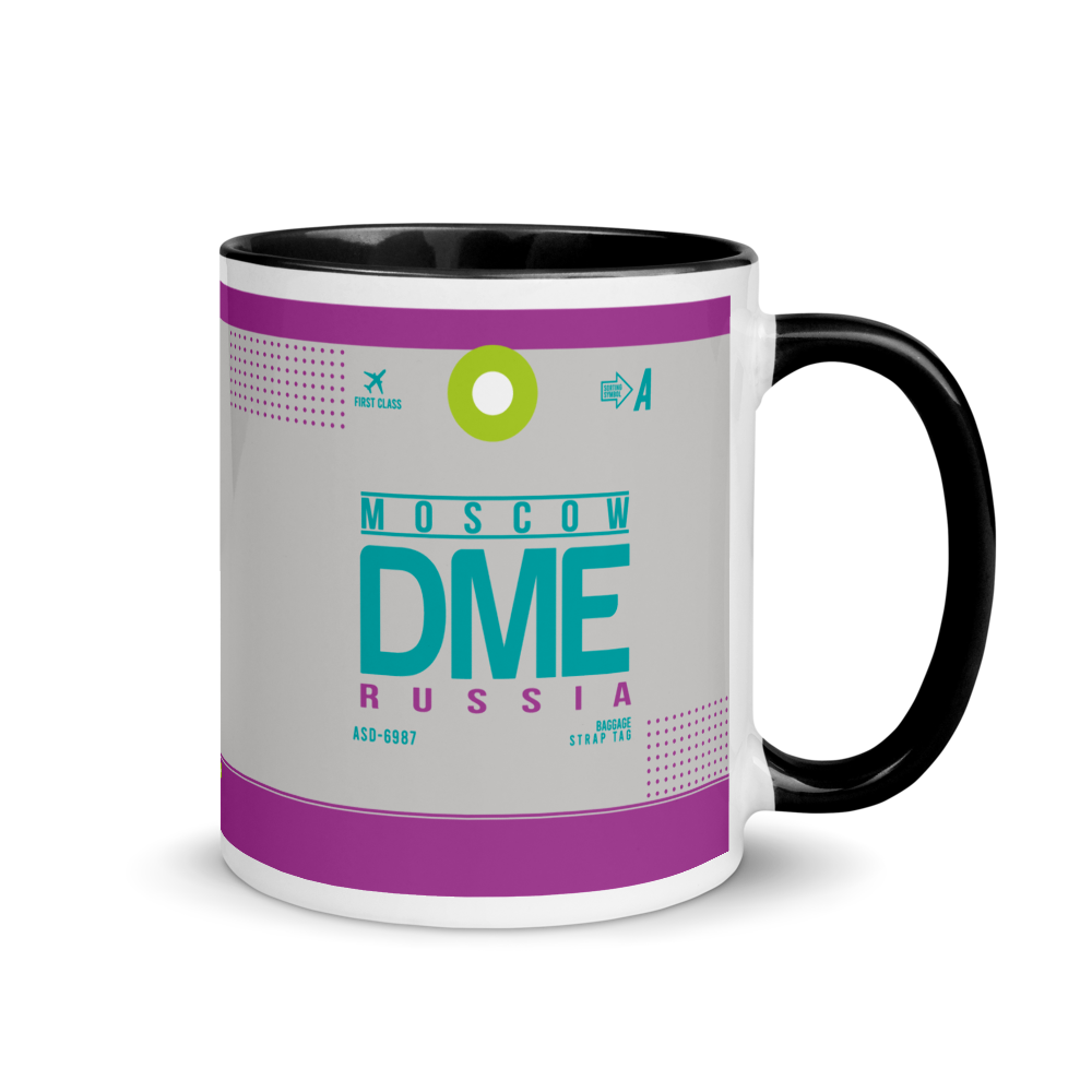 DME - Moscow Airport Code mug with colored interior