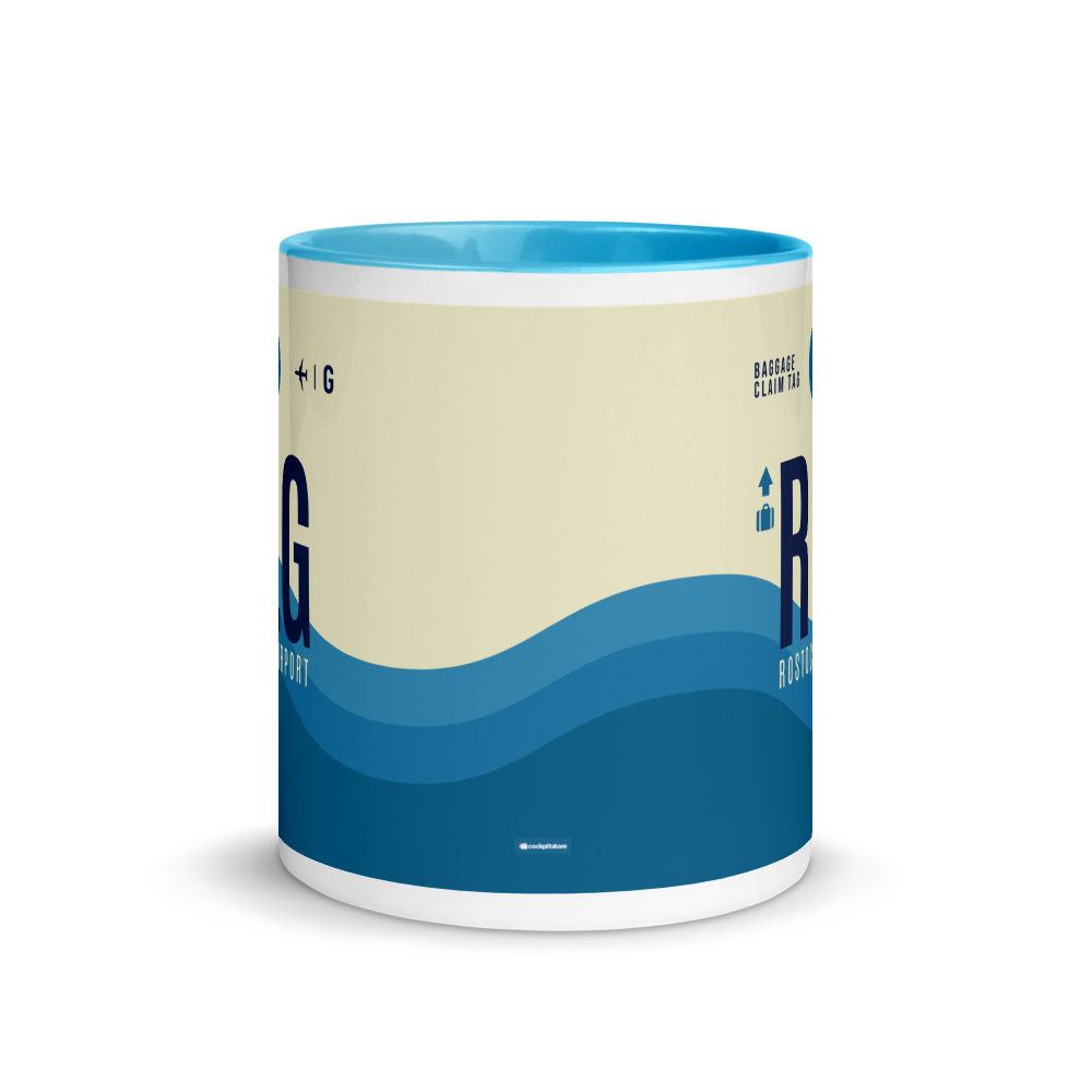 RLG - Rostock - Laage airport code mug with colored inside