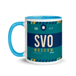 Load image into Gallery viewer, SVO - Moscow Airport Code mug with colored interior
