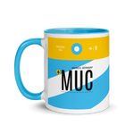 Load image into Gallery viewer, MUC - Munich Airport Code mug with colored inside

