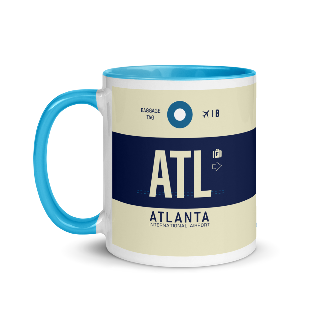 ATL - Atlanta Flughafencode Tasse mit farbiger Innenseite
