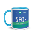 Load image into Gallery viewer, SFO - San Francisco Airport Code Mug with colored interior
