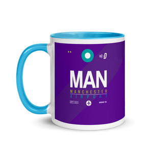 MAN - Manchester Airport Code Mug with colored interior
