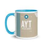 Load image into Gallery viewer, AYT - Antalya Airport Code Mug with colored interior
