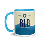 Load image into Gallery viewer, RLG - Rostock - Laage airport code mug with colored inside
