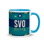 Load image into Gallery viewer, SVO - Moscow Airport Code mug with colored interior
