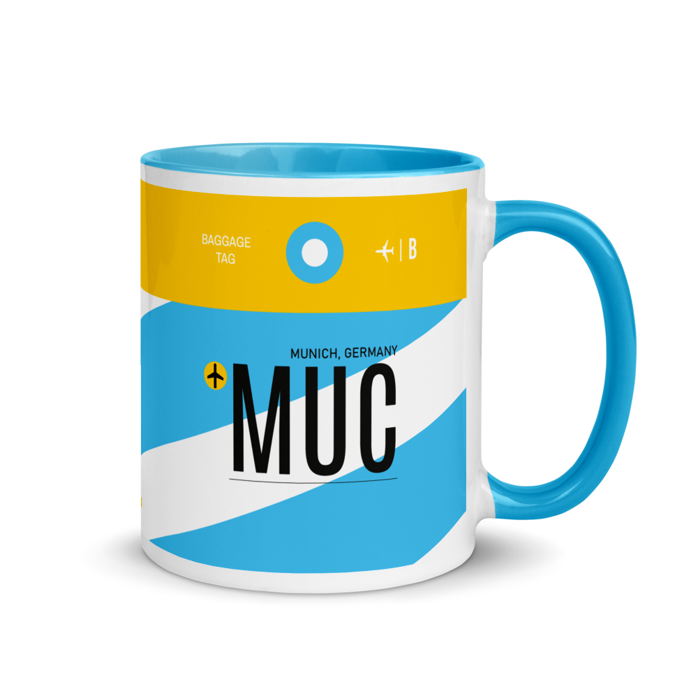 MUC - Munich Airport Code mug with colored inside