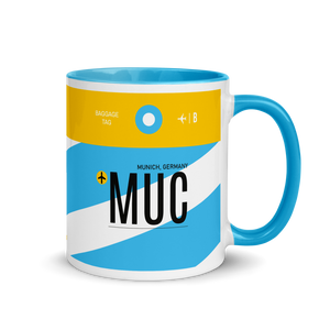 MUC - Munich Airport Code mug with colored inside
