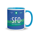 Load image into Gallery viewer, SFO - San Francisco Airport Code Mug with colored interior
