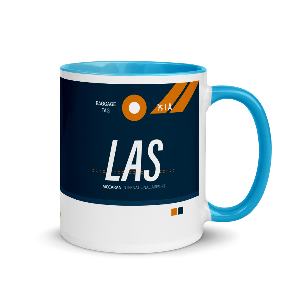 LAS - Las Vegas Airport Code Mug with colored interior