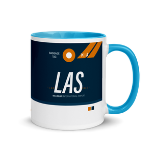 LAS - Las Vegas Airport Code Mug with colored interior