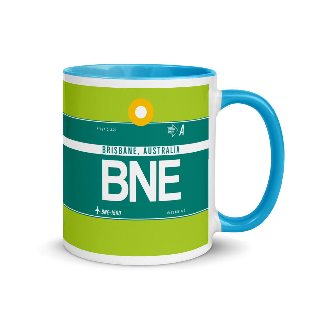BNE - Brisbane Airport Code Mug with colored interior