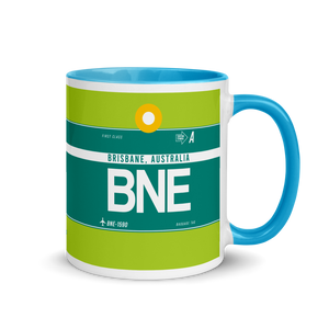 BNE - Brisbane Airport Code Mug with colored interior