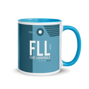 FLL - Fort Lauderdale Flughafencode Tasse mit farbiger Innenseite