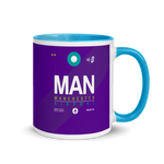 Load image into Gallery viewer, MAN - Manchester Airport Code Mug with colored interior
