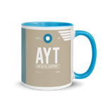 Load image into Gallery viewer, AYT - Antalya Airport Code Mug with colored interior
