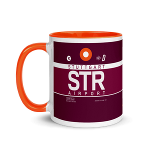 STR Stuttgart Airport Code Mug with Colored Inside