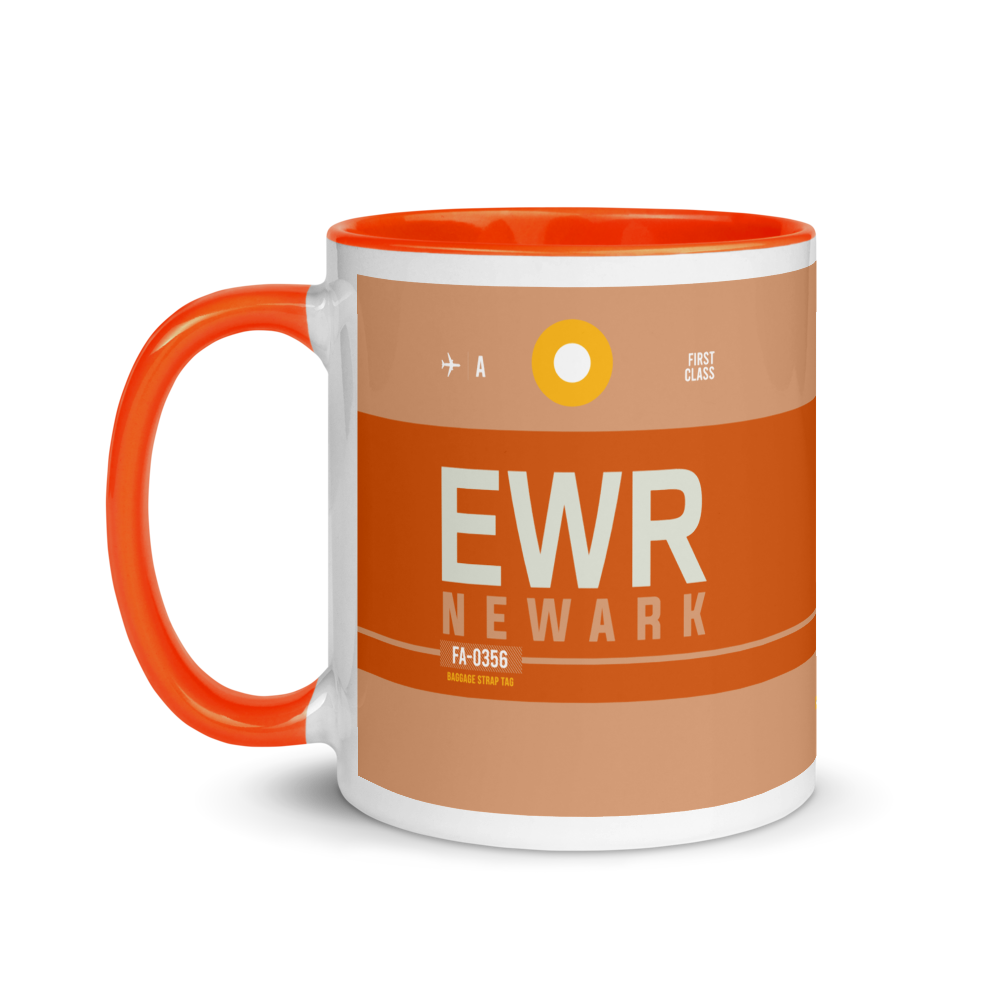 EWR - New Jersey Flughafencode Tasse mit farbiger Innenseite
