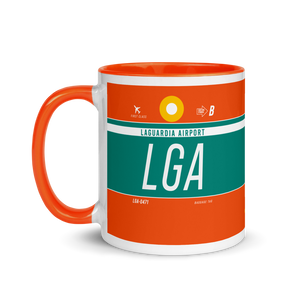 LGA - LaGuardia Flughafencode Tasse mit farbiger Innenseite