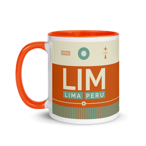LIM - Lima Flughafencode Tasse mit farbiger Innenseite