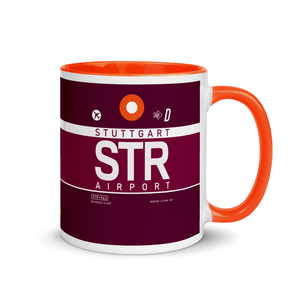 STR Stuttgart Airport Code Mug with Colored Inside
