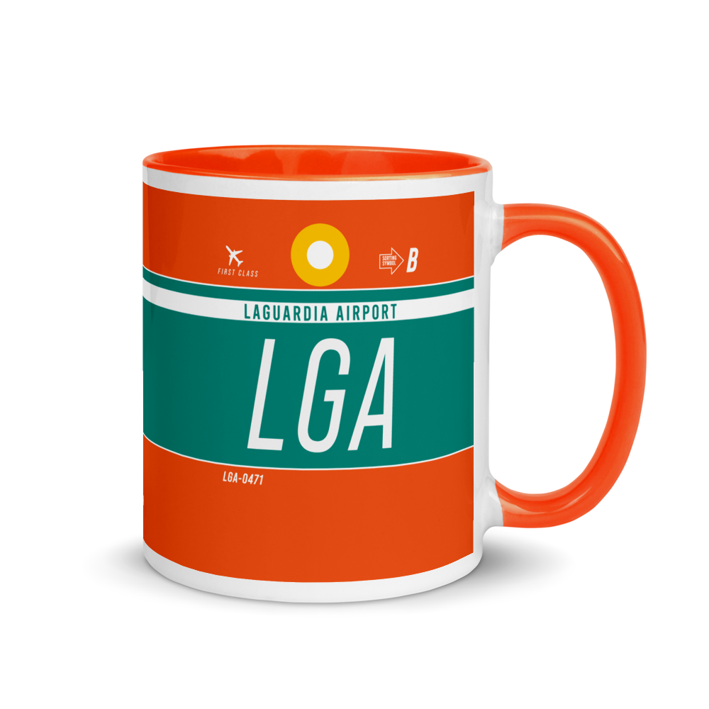 LGA - LaGuardia Flughafencode Tasse mit farbiger Innenseite