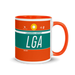 Load image into Gallery viewer, LGA - LaGuardia Airport Code mug with colored interior

