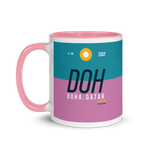 Load image into Gallery viewer, DOH - Doha Airport Code Mug with colored interior
