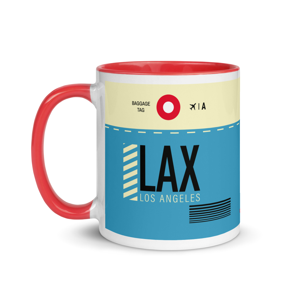 LAX - Los Angeles Airport Code Mug with colored interior