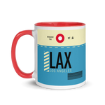 Load image into Gallery viewer, LAX - Los Angeles Airport Code Mug with colored interior

