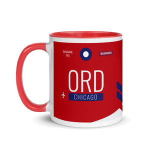 ORD - Chicago Airport Code mug with colored interior
