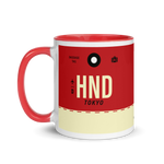 Load image into Gallery viewer, HND - Haneda Airport Code mug with colored interior
