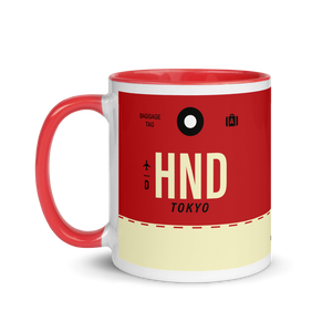 HND - Haneda Airport Code mug with colored interior