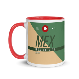 MEX - Mexico Airport Code Mug with colored interior