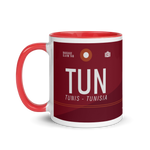 Load image into Gallery viewer, TUN - Tunis Airport Code Mug with colored interior
