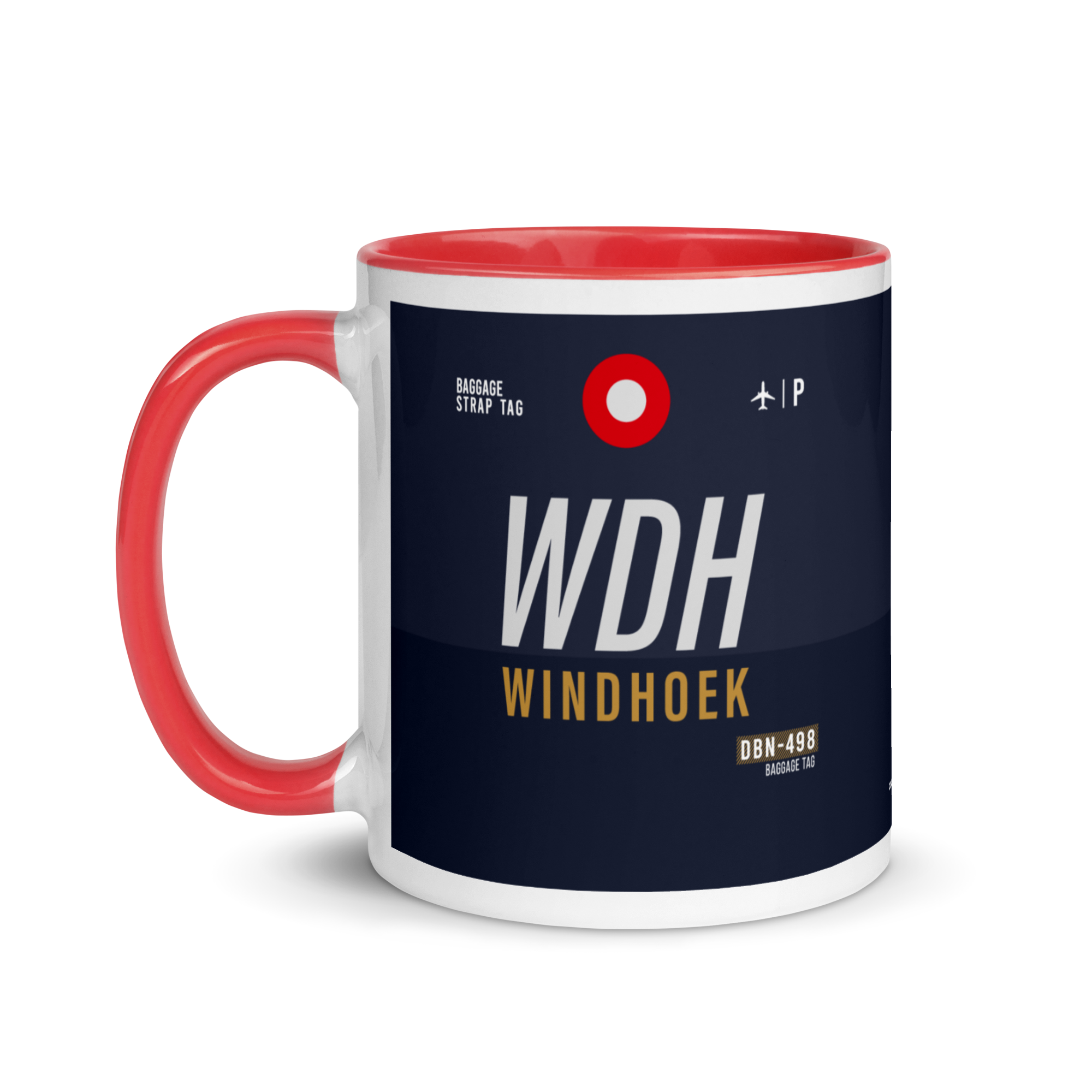 WDH - Windhoek Flughafencode Tasse mit farbiger Innenseite