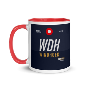 WDH - Windhoek Flughafencode Tasse mit farbiger Innenseite
