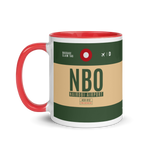 Load image into Gallery viewer, NBO - Nairobi Airport Code Mug with colored interior
