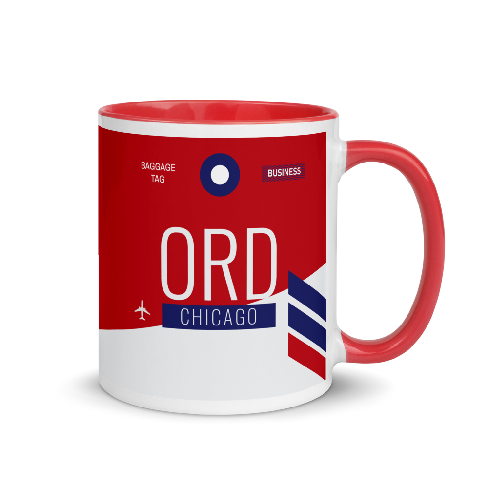 ORD - Chicago Airport Code mug with colored interior