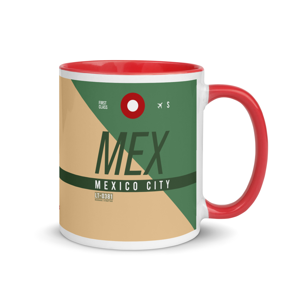 MEX - Mexico Flughafencode Tasse mit farbiger Innenseite