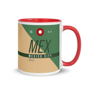 MEX - Mexico Airport Code Mug with colored interior