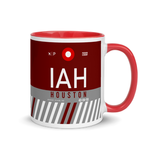 IAH - Houston Flughafencode Tasse mit farbiger Innenseite