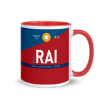 Load image into Gallery viewer, RAI - Praia Airport Code Mug with colored interior

