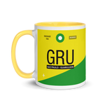 Load image into Gallery viewer, GRU - Sao Paulo - Guarulhos Airport Code Mug with colored interior
